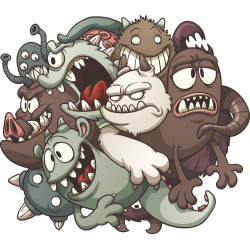 Autocollant Monstres Groupe