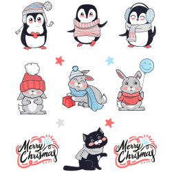 Autocollant Kit De Noël Animaux