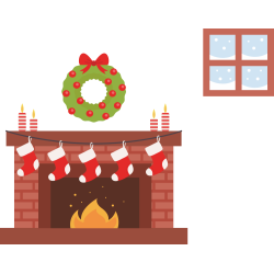 Autocollant Cheminée De Noël