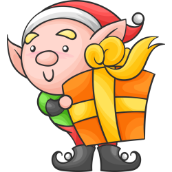 Autocollant Noël Lutin Cadeaux 1