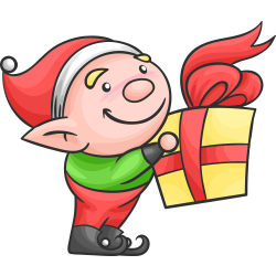 Autocollant Noël Lutin Cadeaux 2