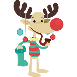 Autocollant Noël Renne Chausette