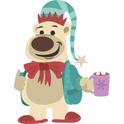 Autocollant Ours Noël