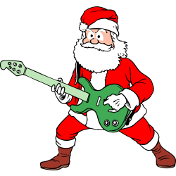 Autocollant Père Noël Rock 2