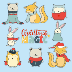 Autocollant Kit De Noël Animaux 1