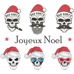 Autocollant Kit De Noël Tête De Mort