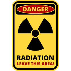Autocollant Panneau Danger Radiation