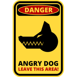 Autocollant Panneau Danger Chien