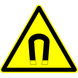 Autocollant Panneau Danger Champ Magnetique