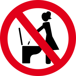 Autocollant Panneau Interdiction De Jeter Tampon Toilette