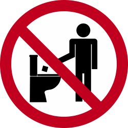 Autocollant Panneau Interdiction De Jeter Déchets Toilette