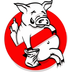 Autocollant Panneau Interdiction D'être Saoul Comme Un Cochon