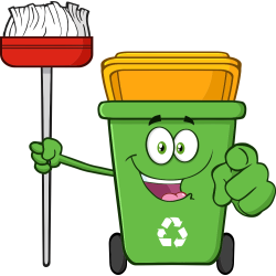 Autocollant Poubelle Respect Environnement Et Recyclage Balai