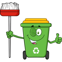 Autocollant Poubelle Respect Environnement Et Recyclage Balai 2