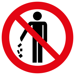 Autocollant Panneau Interdiction Jeter Déchets Sur La Voie Publique