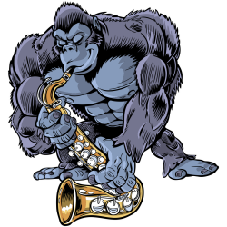 Autocollant Singe Saxophone