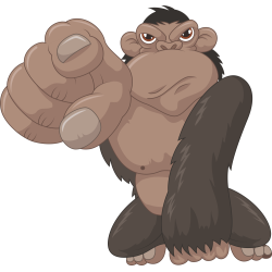 Autocollant Singe Montre Du Doigts