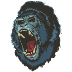 Autocollant Singe Gorille Face