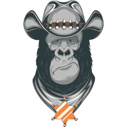 Autocollant Singe Gorille Cow Boy