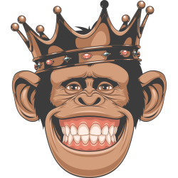 Autocollant Singe Chimpanzé Roi