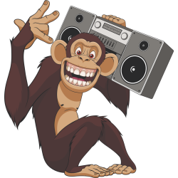 Autocollant Singe Chimpanzé Musique