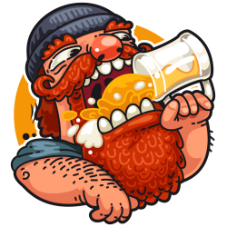 Autocollant Homme Bière