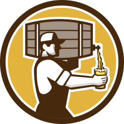 Autocollant Homme Bière Tonneau