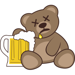 Autocollant Ours Bière