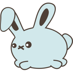 Autocollant Lapin Kawai Bleu