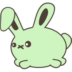 Autocollant Lapin Kawai Vert