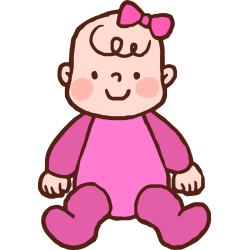 Autocollant Bébé Fille De Face