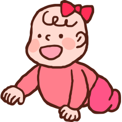 Autocollant Bébé Fille Quatre Pattes