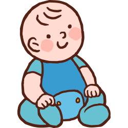 Autocollant Bébé Garçon Assis