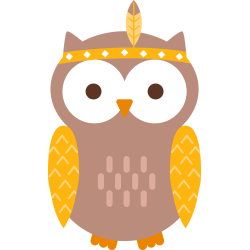 Autocollant Chouette Plumes Marron