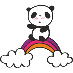 Autocollant Panda Arc En Ciel