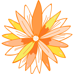 Autocollant Fleur Orange