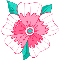 Autocollant Fleur Rose Pâle