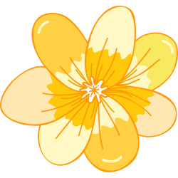 Autocollant Fleur Jaune