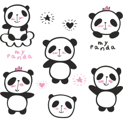 Autocollant Kit Panda Mignon