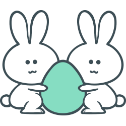 Autocollant Lapins uf Pâques Vert