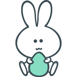 Autocollant Lapin uf Pâques Vert Assis