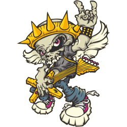 Autocollant Skull Couronne Guitare