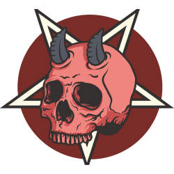 Autocollant Tête De Mort Diable 1