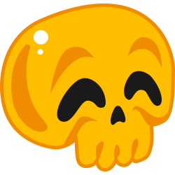 Autocollant Tête De Mort Drôle Jaune