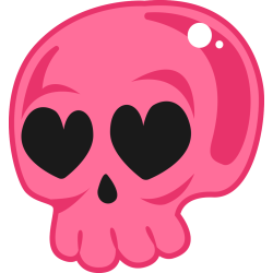 Autocollant Tête De Mort Drôle Rose