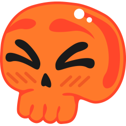 Autocollant Tête De Mort Drôle Orange