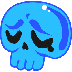 Autocollant Tête De Mort Drôle Bleu