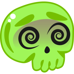 Autocollant Tête De Mort Drôle Vert