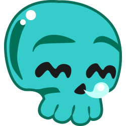 Autocollant Tête De Mort Drôle Bleu Turquoise