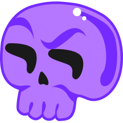 Autocollant Tête De Mort Drôle Violet